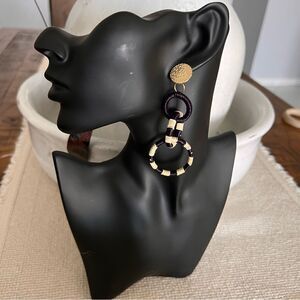 Cord Mix Triple Tiered Hoop Hand Made Earrings